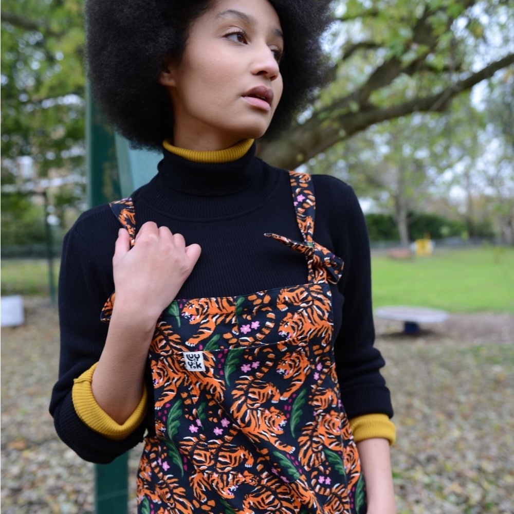 HTF Limited Edition Tiger Print Original Lucy & Yak Dungarees UK 12 / US 8